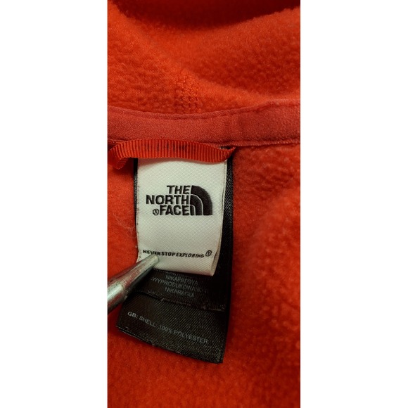 The North Face Fleece Hoodie Jacket Red Womens Size L Full Zip Pockets - Picture 6 of 12